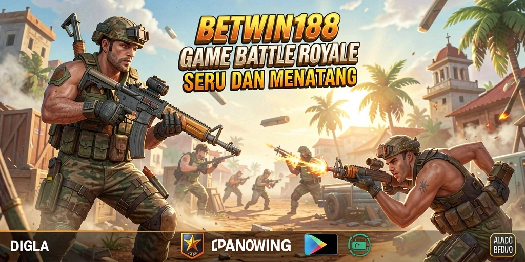 Screenshot gameplay BETWIN188 menampilkan aksi seru dalam pertempuran Battle Royale.