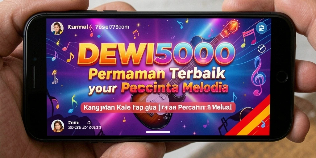 Screenshot gameplay DEWI5000 menampilkan interaksi pengguna dengan musik.