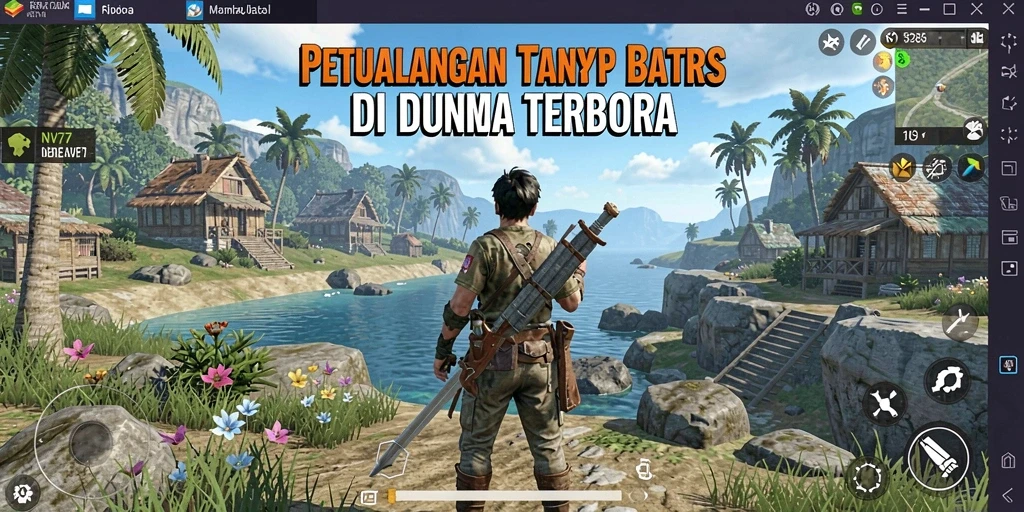 Screenshot gameplay NV77 yang menunjukkan eksplorasi dunia terbuka.