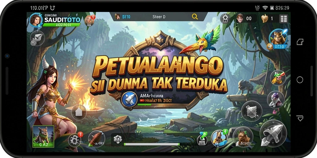 Screenshot utama SAUDITOTO menampilkan aksi seru dan eksplorasi dunia.