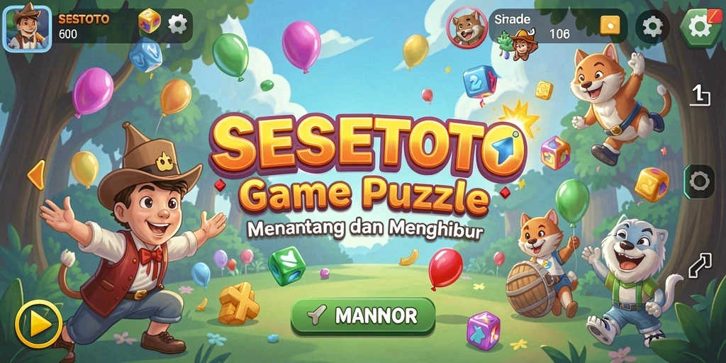 Tampilan gameplay SESETOTO yang menarik dengan berbagai tantangan Puzzle.