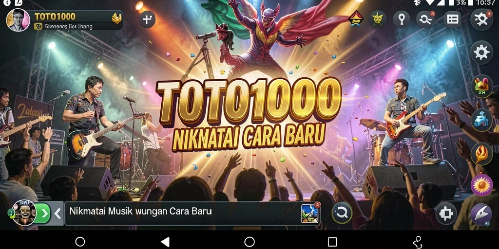Tampilan gameplay TOTO1000 dengan fitur karaoke yang interaktif.