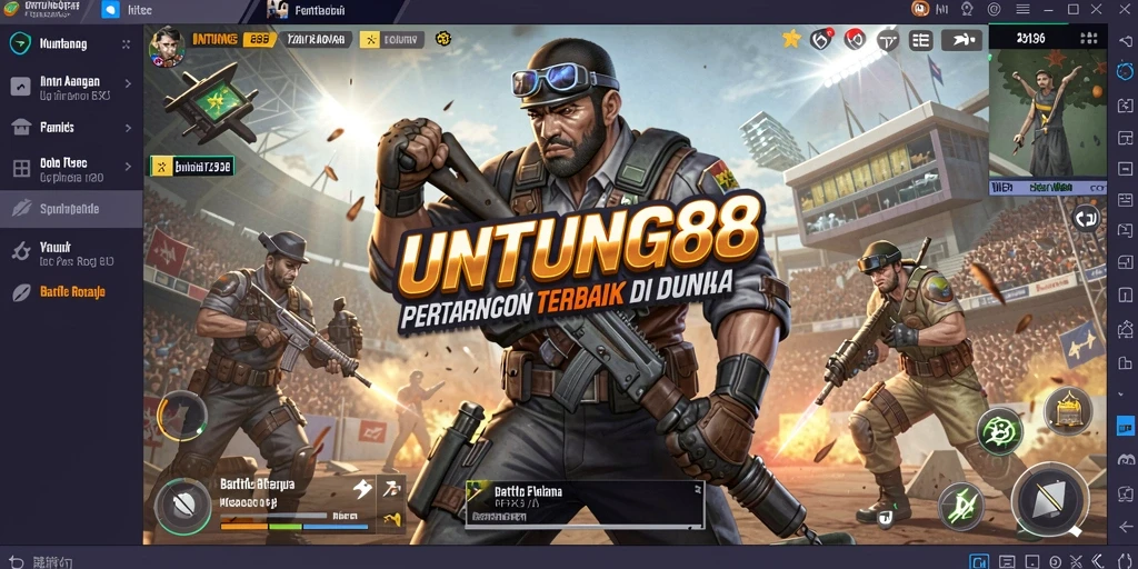 Screenshot UNTUNG88 menampilkan aksi seru dalam pertempuran Battle Royale.