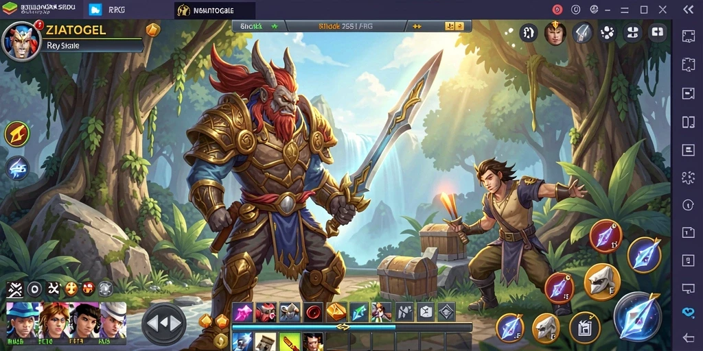 Tampilan gameplay ZIATOGEL yang memukau dan penuh aksi RPG.